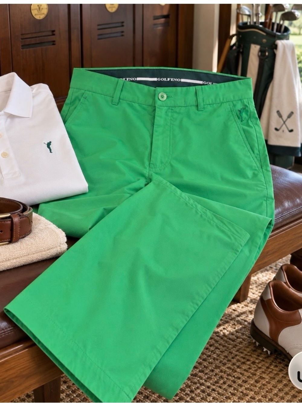Golfino Men's Chino Pants in Bright Green